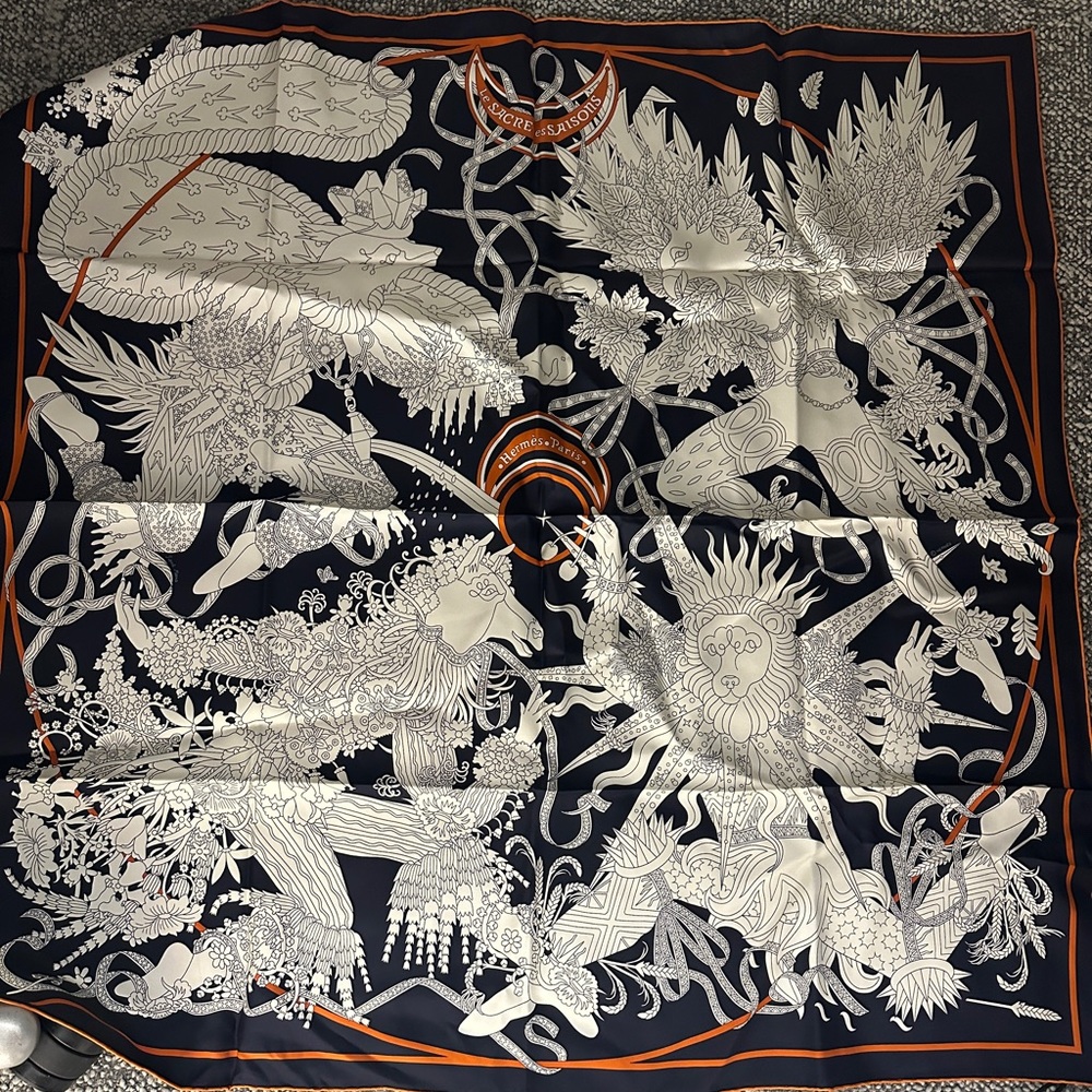 Hermes Le Sacre Des Saisons Scarf